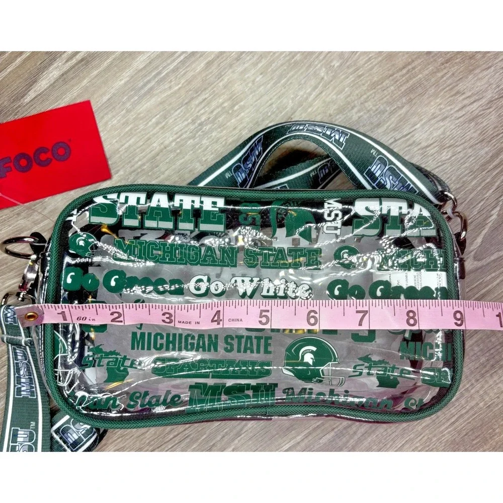 NCAA Michigan State Spartans Clear Crossbody Bag FOCO Gameday Stadium‎ Purse New